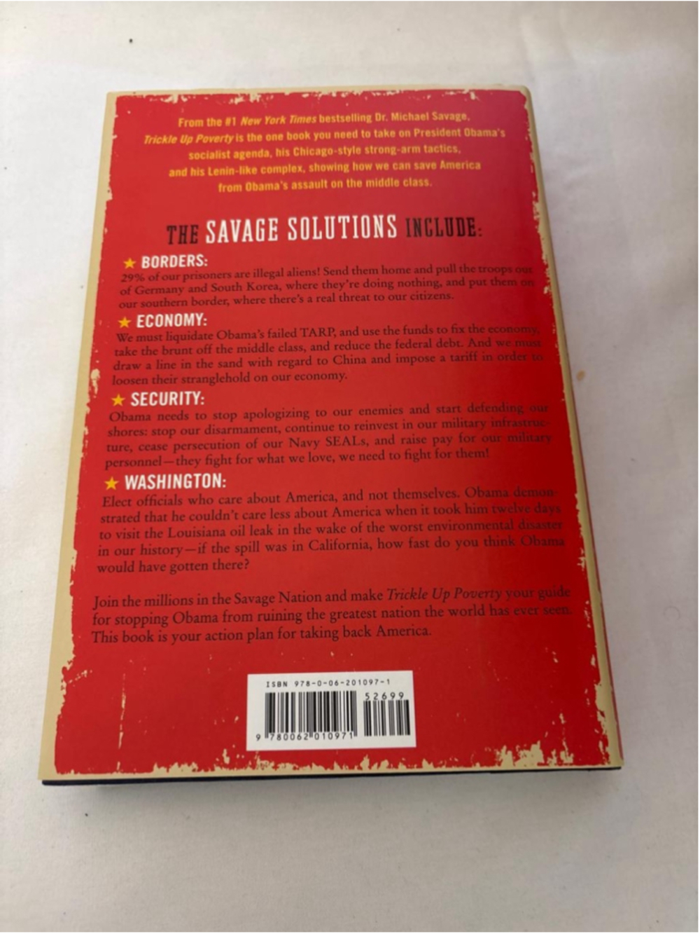 William Morrow Trickle Up Poverty Book One Size Red White #E32